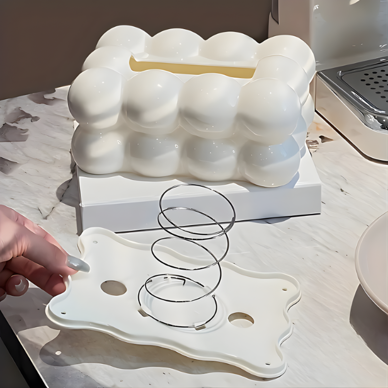Luxury Bubble Design Tissue Box Desktop Organizer