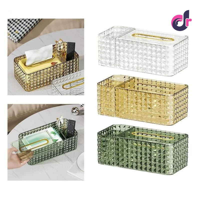 Luxury Diamond Pattern Acrylic Tissue Box Holder
