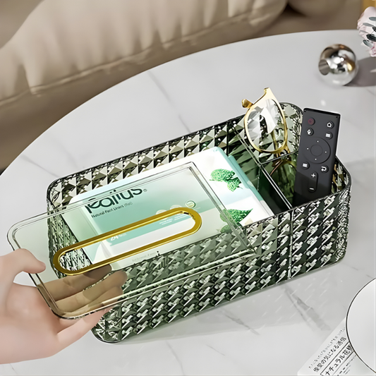 Luxury Diamond Pattern Acrylic Tissue Box Holder