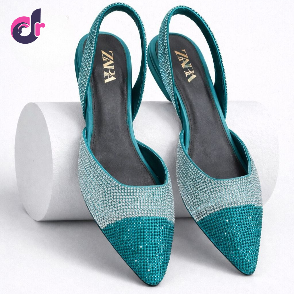 Zara Double Tone Slingback for Girls, Comfortable Festive Wear Footwear with Box Packing