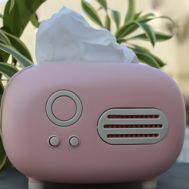 Retro Radio Tissue Box – Vintage Style Desktop Tissue Holder for Home