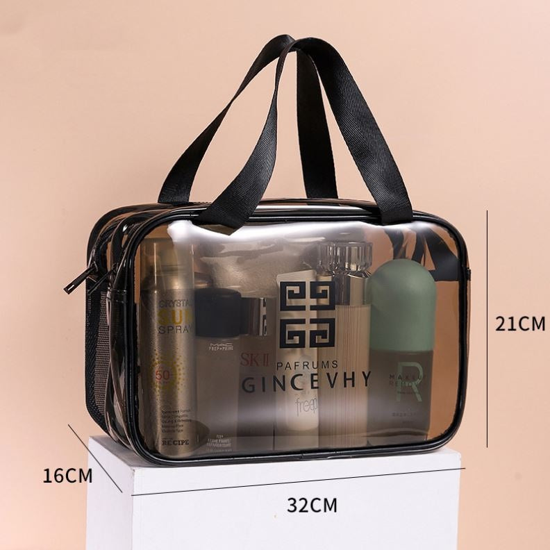 Professional Double Layer Transparent Travel Cosmetic Bag
