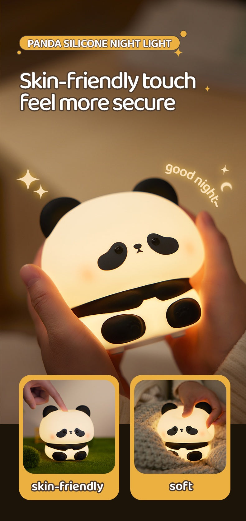 Portable Silicone Bear Night Light for Kids