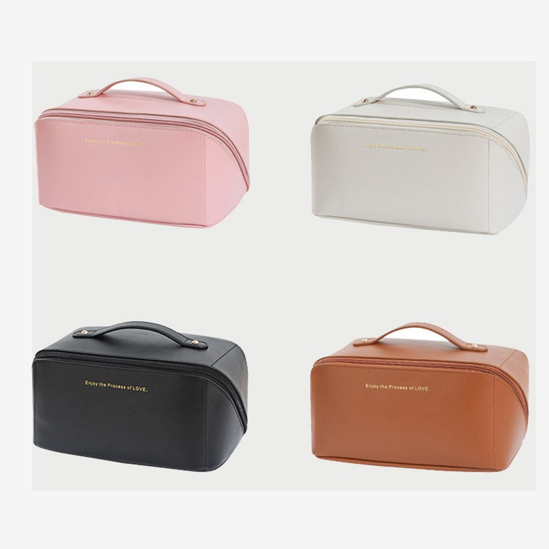 Large Capacity Soft PU Leather Makeup Bag