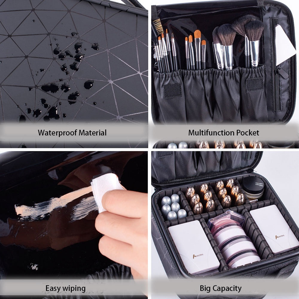 Diamond Cut Makeup Cosmetic Bag