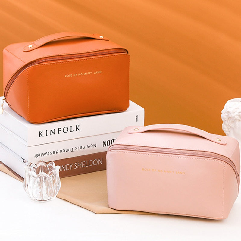 Large Capacity Soft PU Leather Makeup Bag