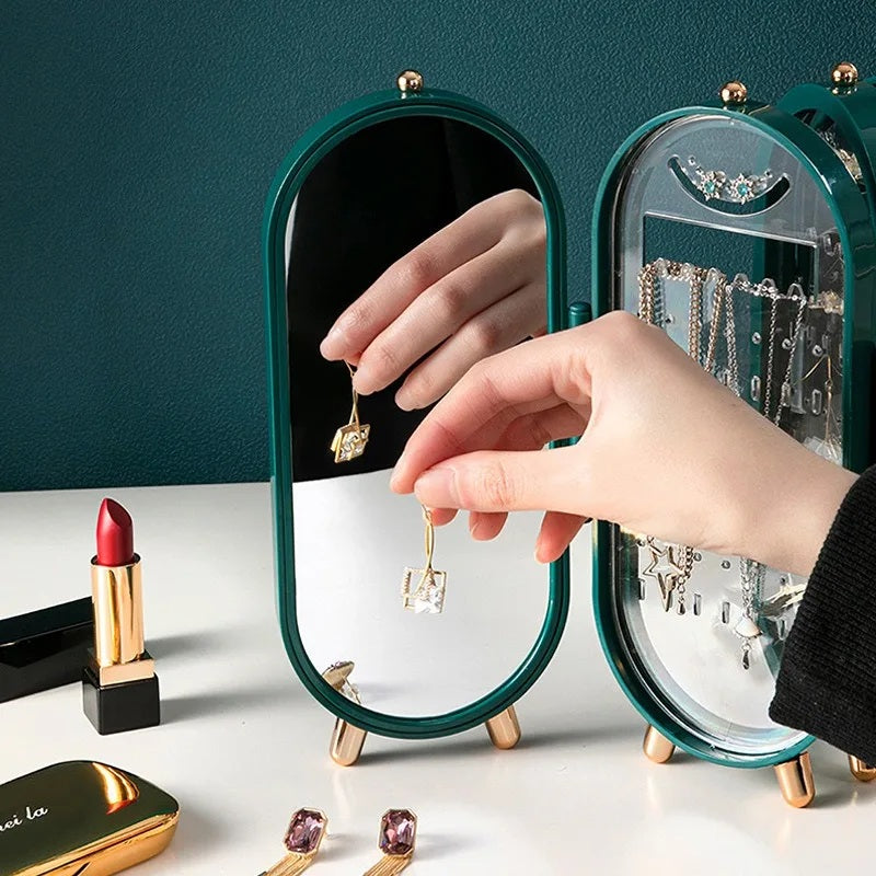 Foldable Jewelry Organizer with Mirror