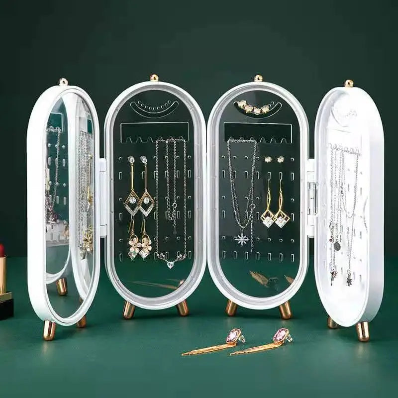 Foldable Jewelry Organizer with Mirror