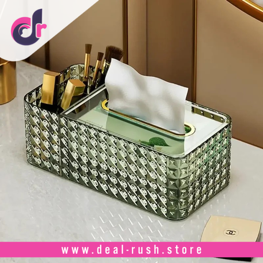 Luxury Diamond Pattern Acrylic Tissue Box Holder