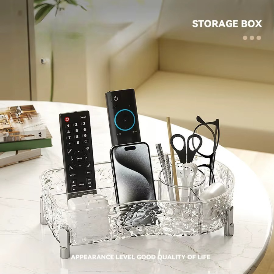 Glacier Elegance Makeup Organizer with Built-In Brush Holder