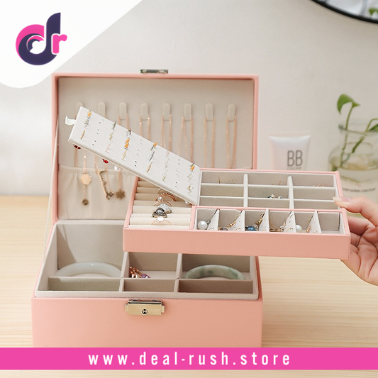 2 Layer Leather Jewellery Organizer Box