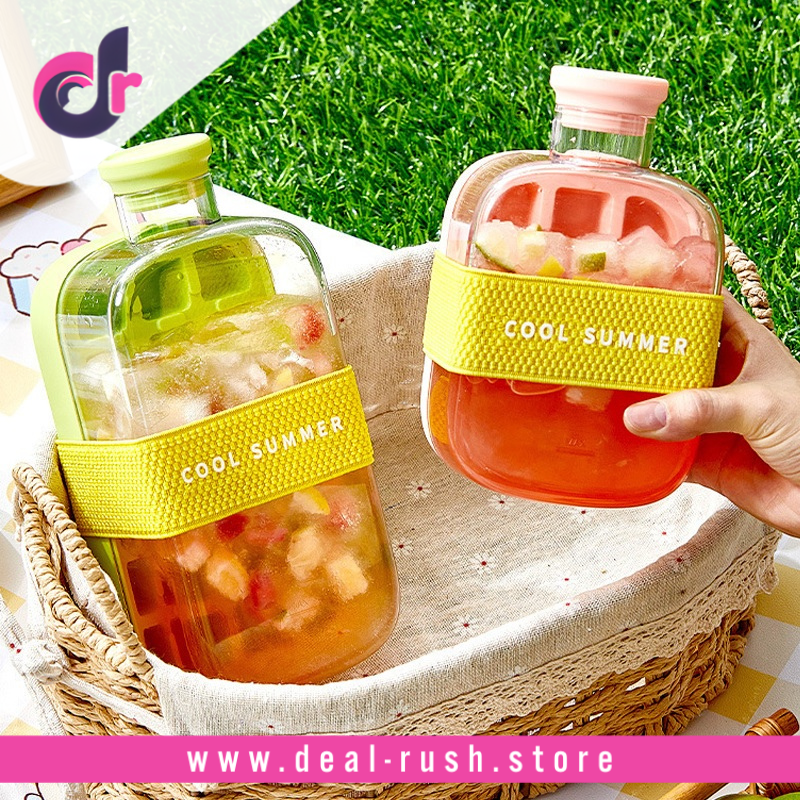 Reusable Square Fruit Ice Cube Maker Tray with Lid & Storage Bin