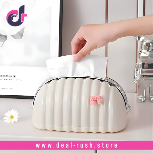 Luxury Shell Tissue Box Holder Organizer