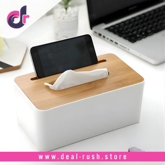 Wooden Tissue Box with Mobile Holder