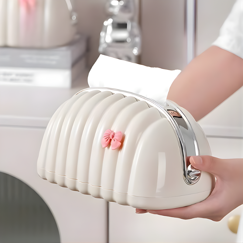 Luxury Shell Tissue Box Holder Organizer