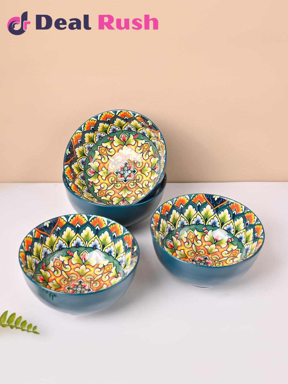 Blue Ceramic Bowl Set Of 4