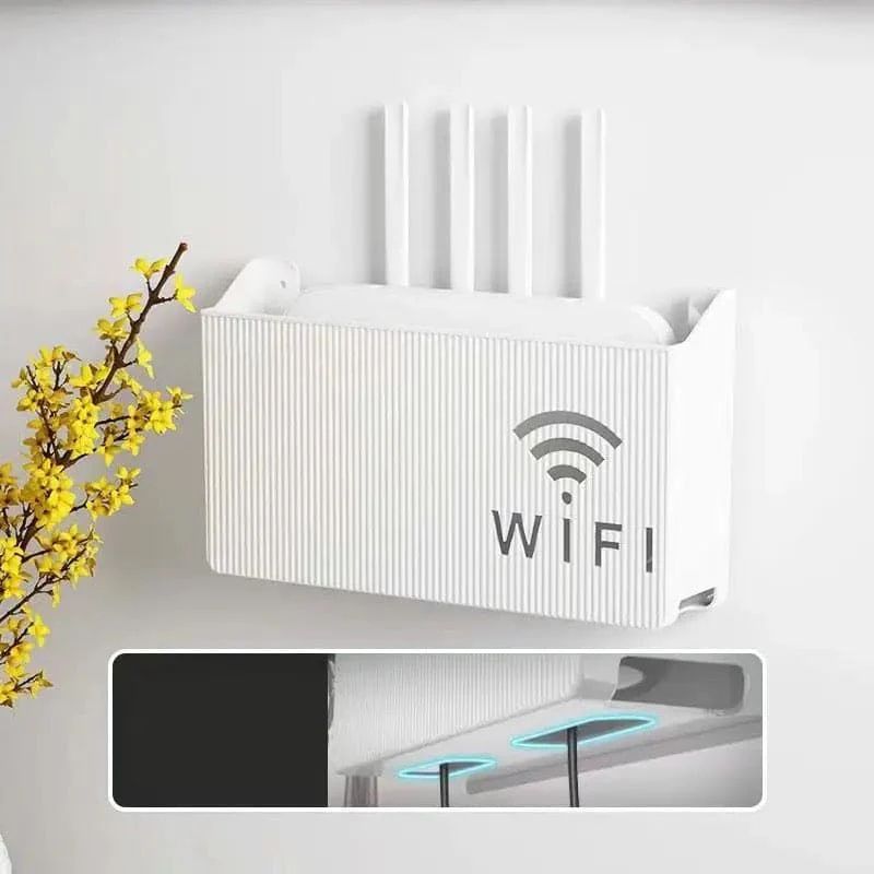 Wall Mount WiFi Router Stand / Rack – Standard Hanging Shelf Holder for Modem, Router & Set-Top Box – Space-Saving Wall Shelf Organizer for Home & Office