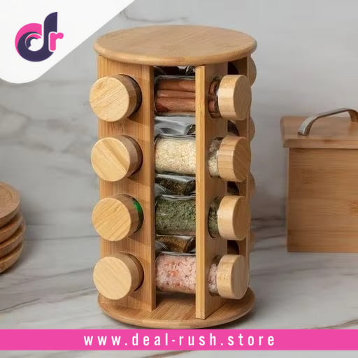 Wooden Revolving Countertop Spice Rack