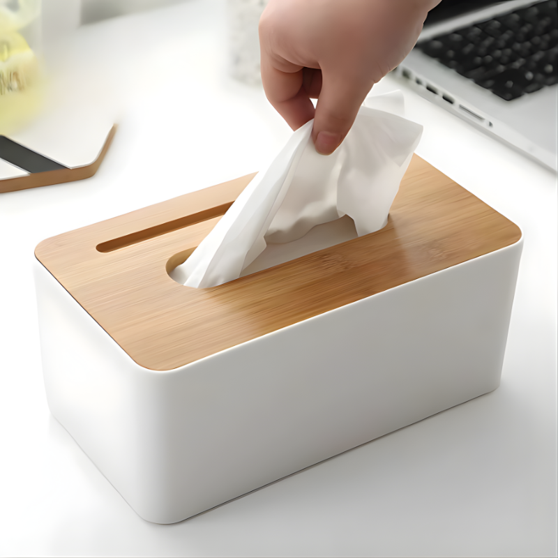 Wooden Tissue Box with Mobile Holder