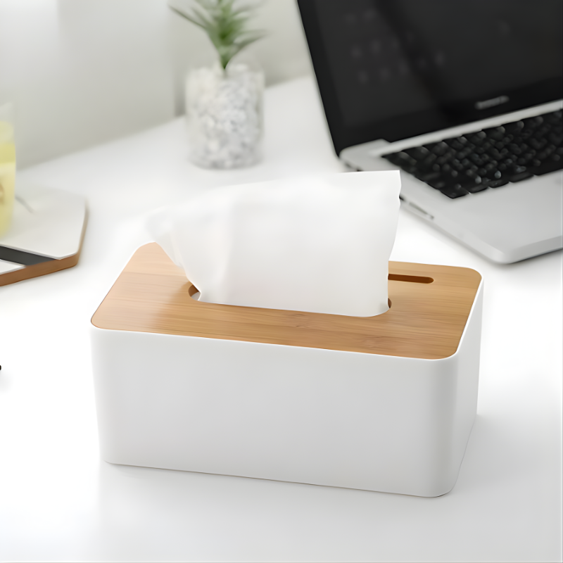 Wooden Tissue Box with Mobile Holder